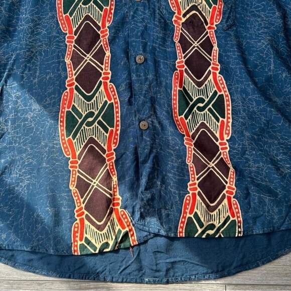 Vintage Novelty Pattern Short Sleeve  Button Down Shirt - Picture 7 of 12